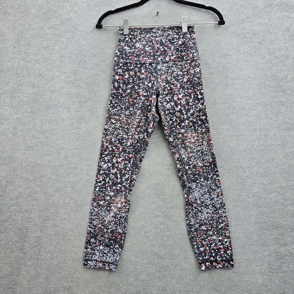 Lululemon Women Activewear Pants 2 Black Align HR Legging Floral Yoga 22
